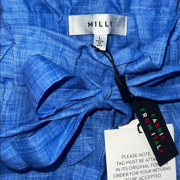 The Milly Italian Linen Gathered Kori Short - NWT - Picture 6 of 13